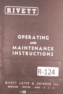 Rivett-Rivett 104 Grinder Operation, Maintenance & Diagram Parts List Manual 1942-#104-No. 104-01
